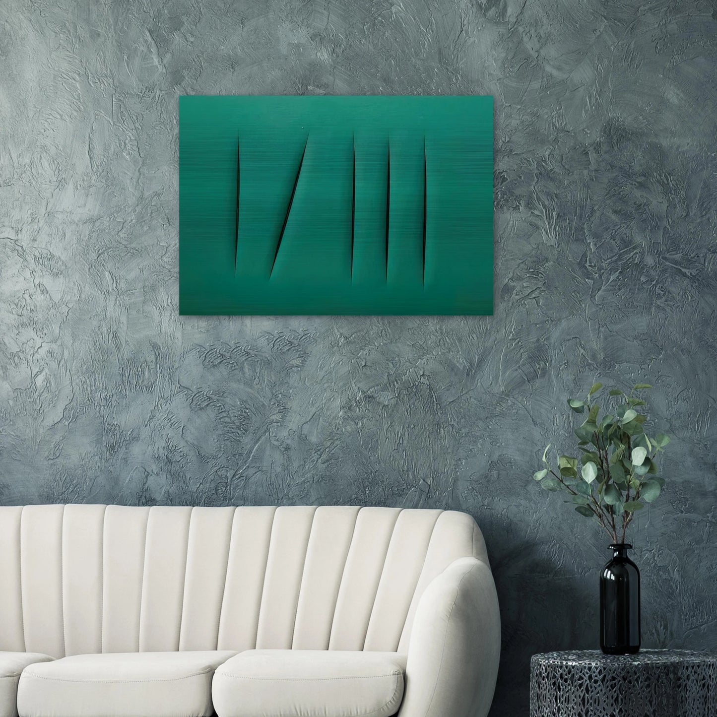 Concept Spatial - Lucio Fontana Brushed Aluminum Print - 70x100 cm / 28x40 inches | Lucio Fontana Aluminum Print | Lucio Fontana Prints