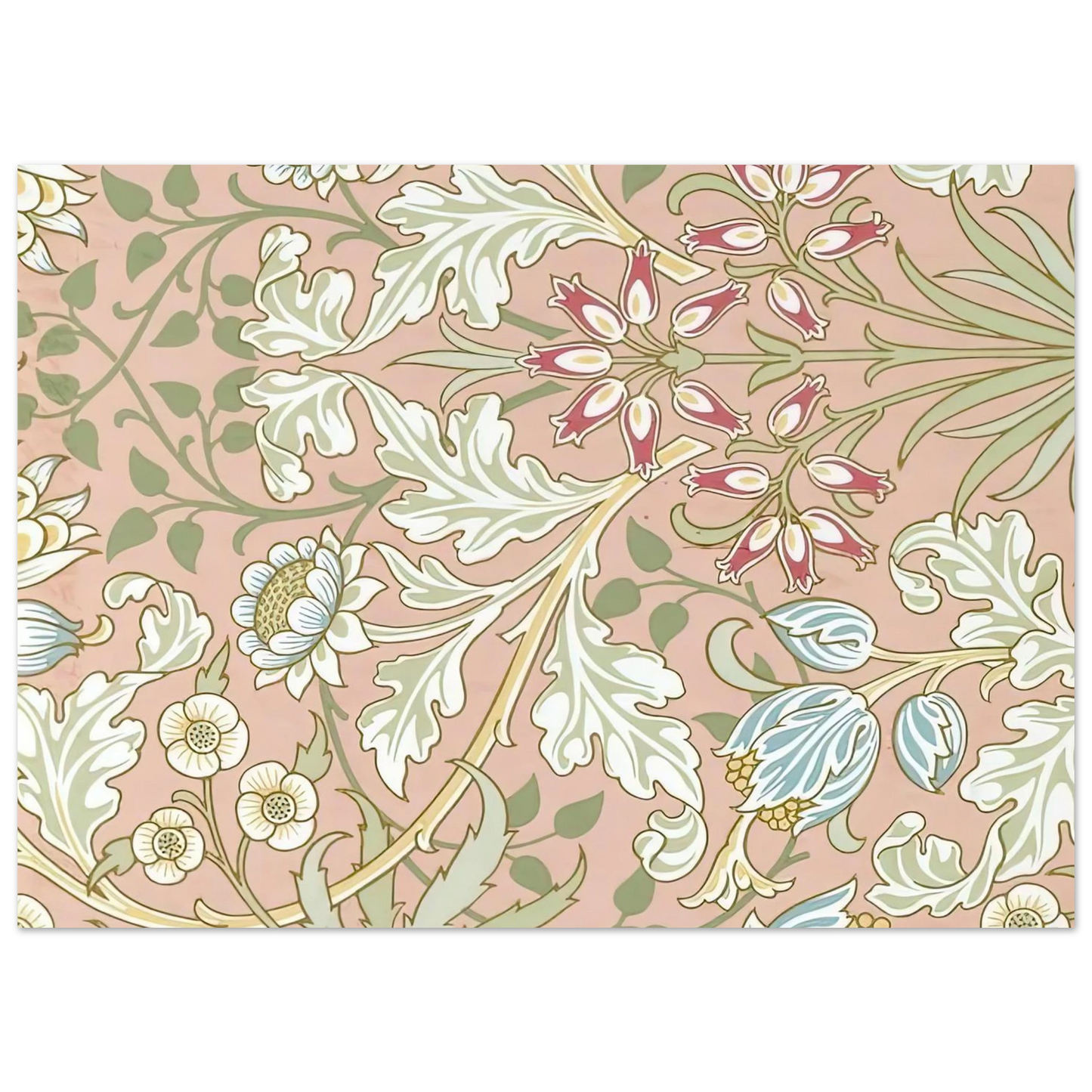 William Morris - WALLPAPER HYACINTH PATTERN 480 1917 Fine Art Poster - 75x100 cm / 30x40 inches