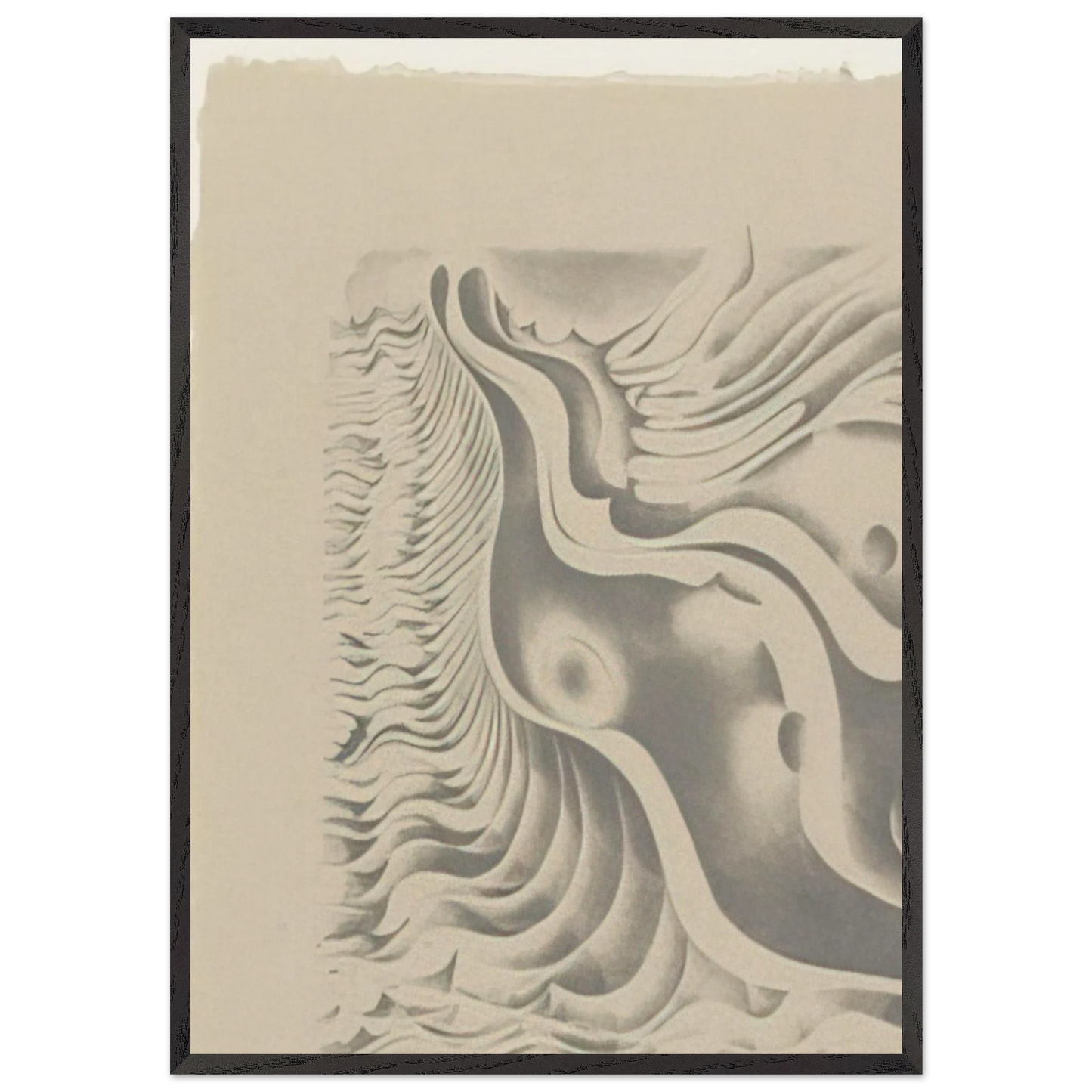 FIFTEENTH STONE 1980 - Lee Bontecou 70x100 cm / 28x40 inches Framed Art Print – Black Wooden Frame