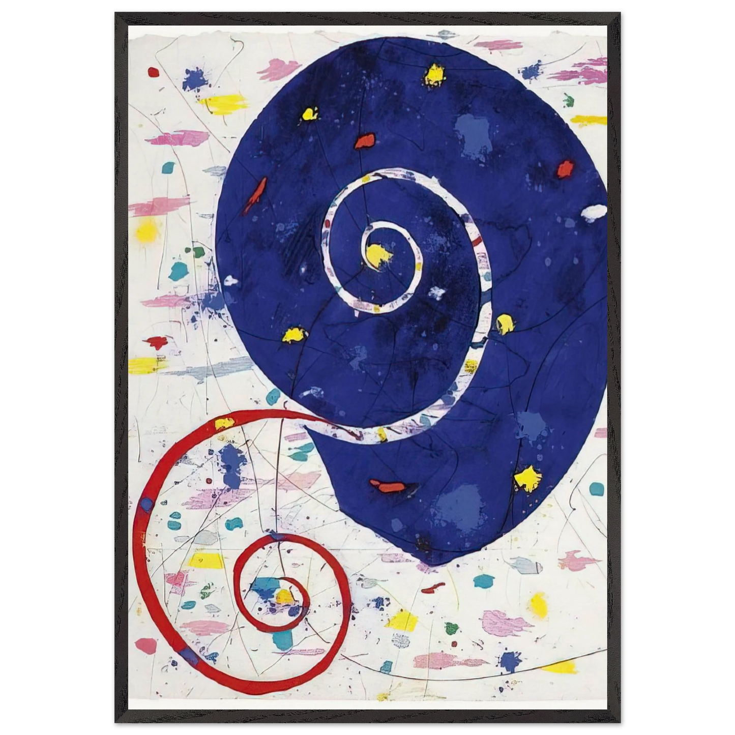 Ammonite SFM 82-063 - Sam Francis 70x100 cm / 28x40 inches Framed Art Print – Black Wooden Frame