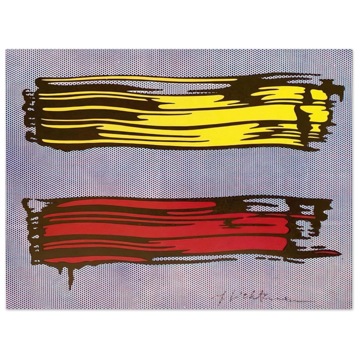 Roy Lichtenstein - YELLOW AND RED BRUSHSTROKES 1966 75x100 cm / 30x40inches Fine Art Poster