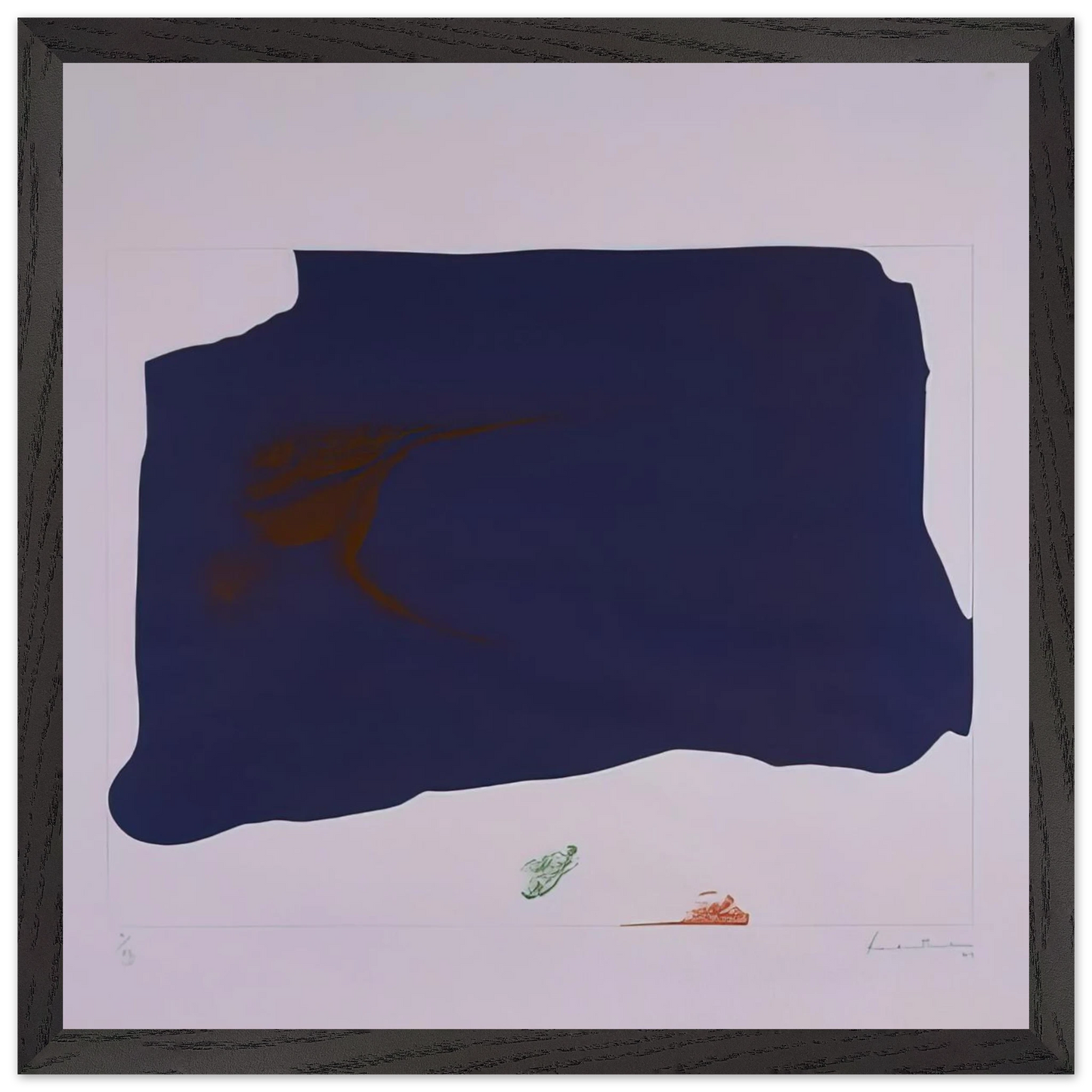 Helen Frankenthaler - Variation II on Mauve Corner - 1969 Wall art - 70x70 cm / 28x28 inches - Premium Wooden Framed Poster With Fine Art Paper - Wood frame
