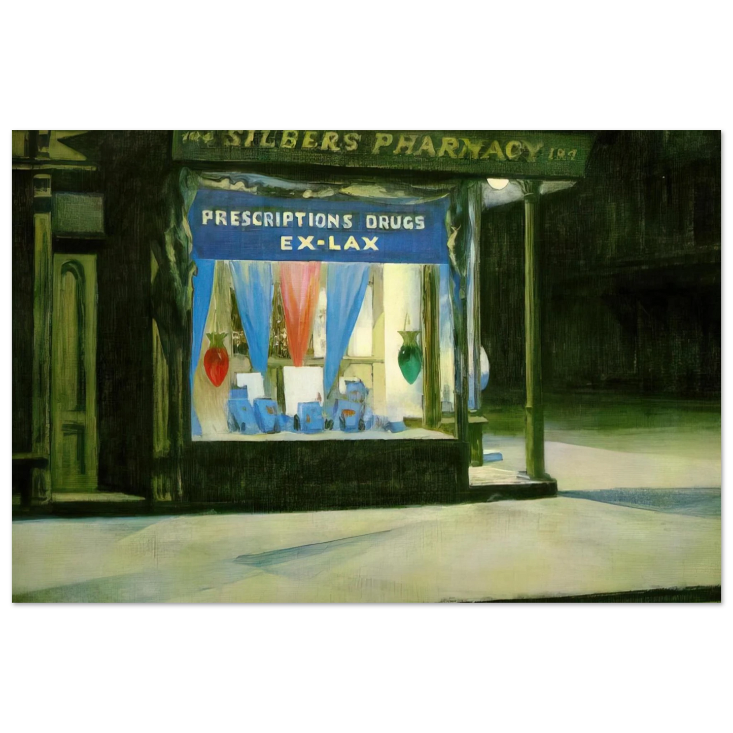 Edward Hopper - Drug Store Fine Art Poster - 40x60 cm / 16x24 inches