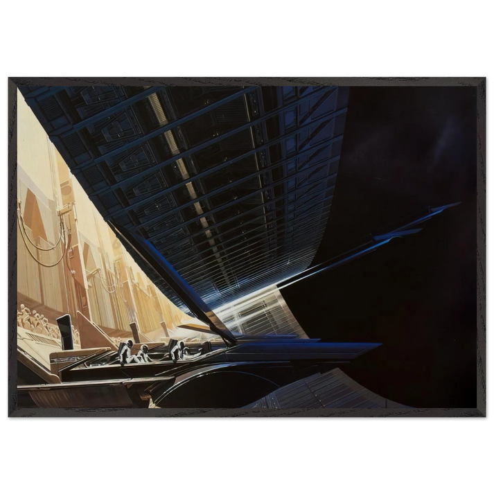 Syd Mead N7 - Syd Mead 70x100 cm / 28x40 inches Framed Art Print – Black Wooden Frame