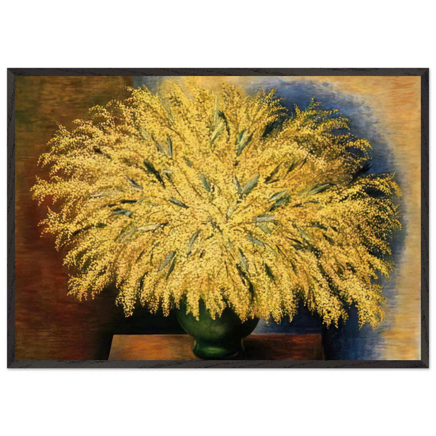 GRAND BOUQUET OF MIMOSA 1942 - Moise Kisling Framed Art Print – Black Wooden Frame - Default Title - -Framed Art Print