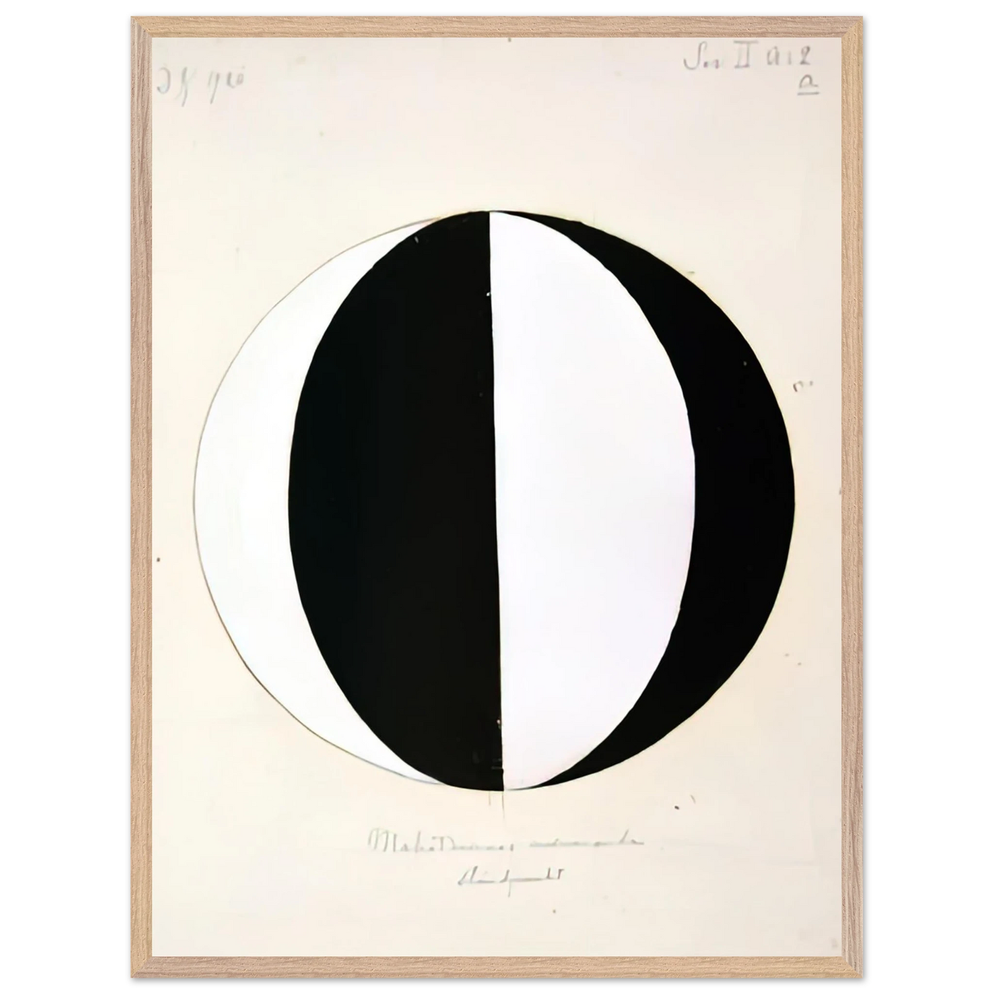 Hilma af Klint - THE MAHATMAS PRESENT STANDING POINT SERIES II NO 2A 1920 Wall art - A3 (29.7 x 42 cm) - Premium Wooden Framed Poster With Fine Art Paper-canvas - Wood frame