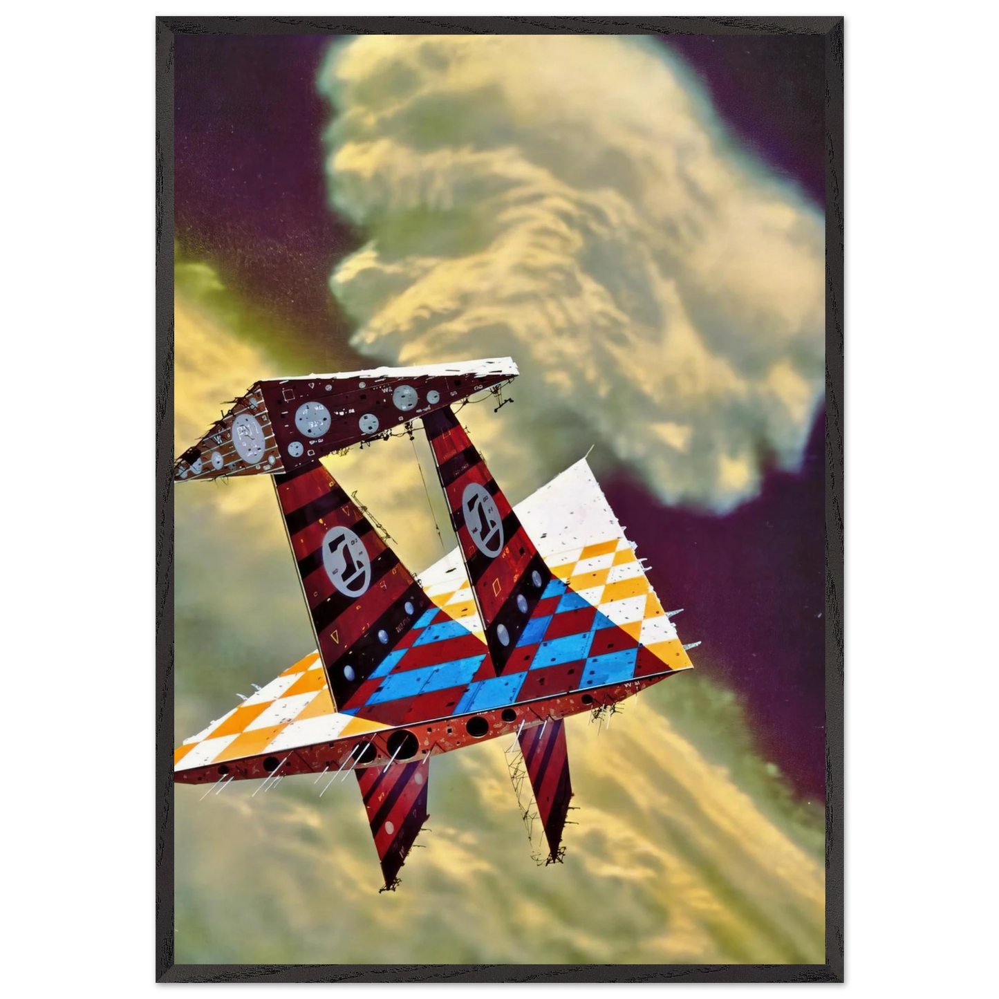 Chris Foss N9 - Chris Foss 70x100 cm / 28x40 inches Framed Art Print – Black Wooden Frame