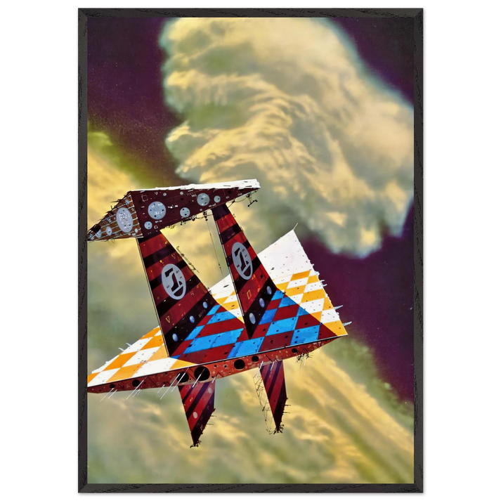Chris Foss N9 - Chris Foss 70x100 cm / 28x40 inches Framed Art Print – Black Wooden Frame