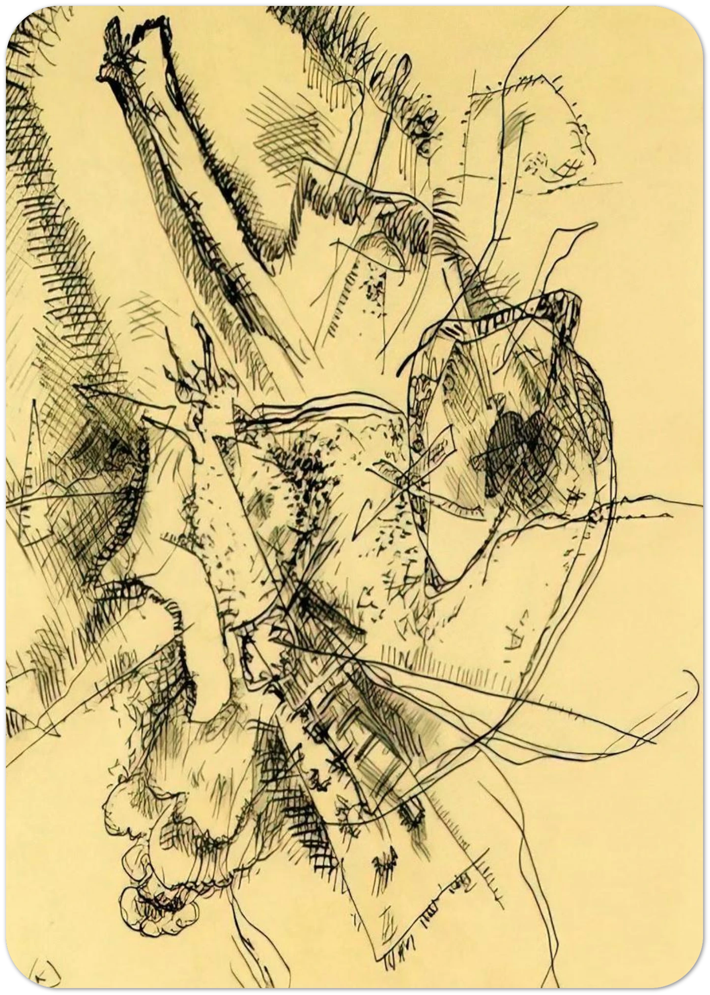 DRAWING FOR ETCHING II 1916 By Wassily Kandinsky Pack of 10 Post Cards | Wassily Kandinsky Post Cards | A6 (10.5 x 14.8 cm) - 4.1 x 5.8 inches