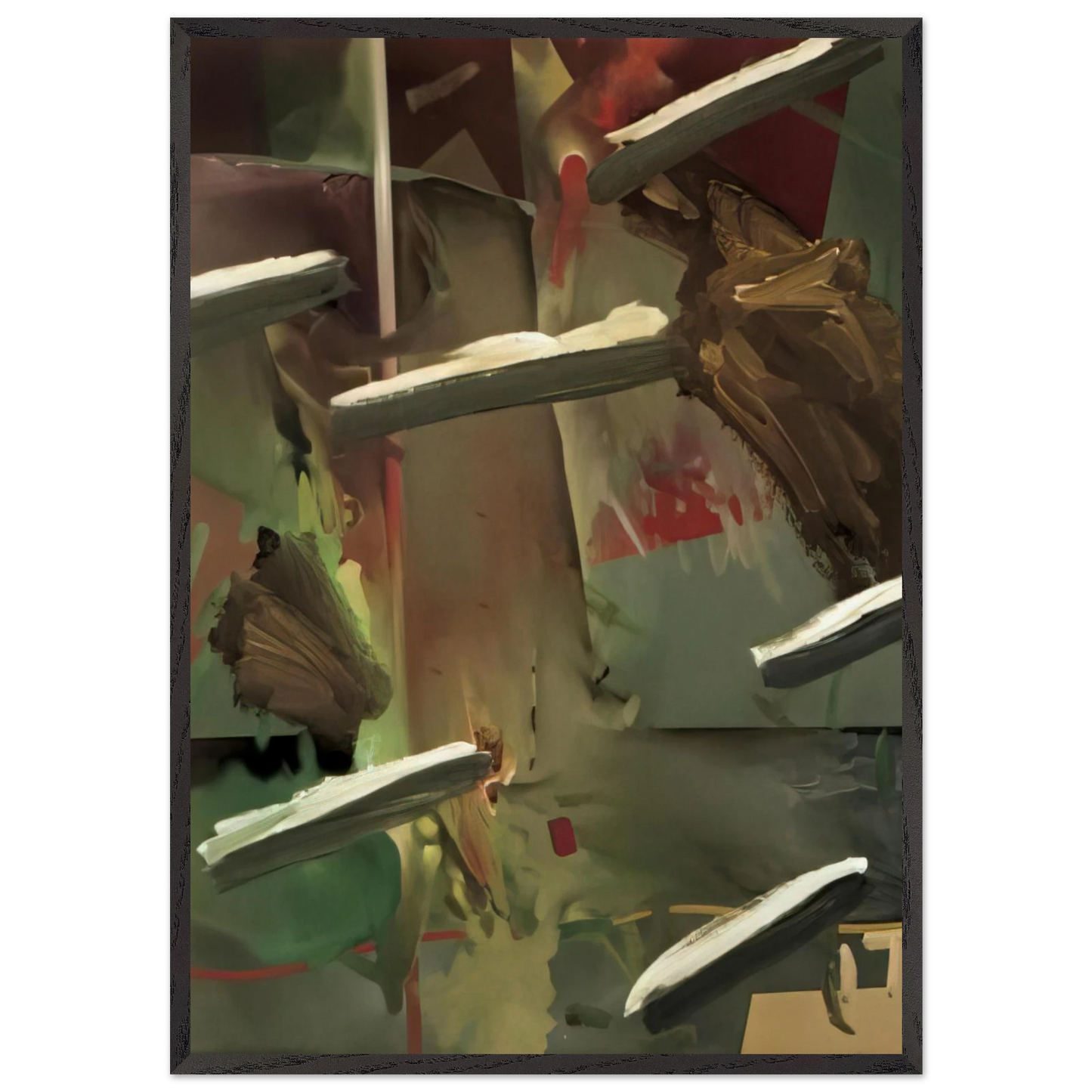 ABSTRAKTES BILD ABSTRACT PAINTING 1976 - Gerhard Richter Framed Art Print – Black Wooden Frame - Default Title - -Framed Art Print