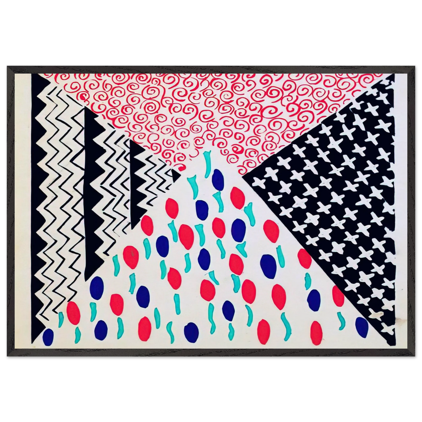 COMPOSITION 39 - Sonia Delaunay Framed Art Print – Black Wooden Frame - Default Title - -Framed Art Print