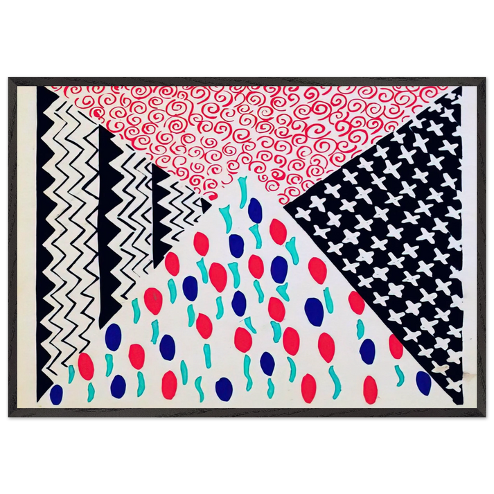 COMPOSITION 39 - Sonia Delaunay 70x100 cm / 28x40 inches Framed Art Print – Black Wooden Frame