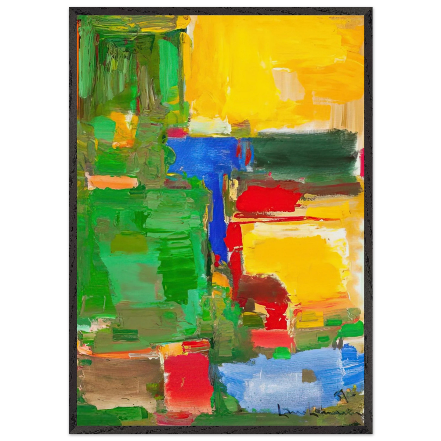 Dew and Dusk - Hans Hofmann 70x100 cm / 28x40 inches Framed Art Print – Black Wooden Frame