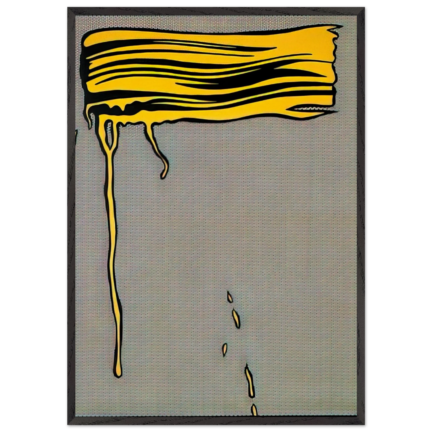 YELLOW BRUSHSTROKE I 1965 - Roy Lichtenstein 70x100 cm / 28x40 inches Framed Art Print – Black Wooden Frame