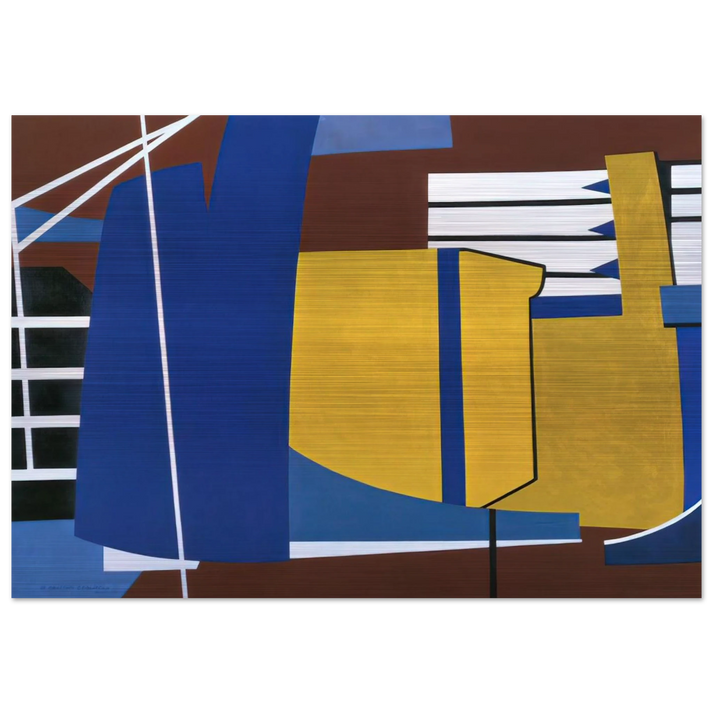 Nacelles Under Construction - 1946 - Ralston Crawford Brushed Aluminum Print - 70x100 cm / 28x40 inches | Ralston Crawford Aluminum Print | Ralston Crawford Prints