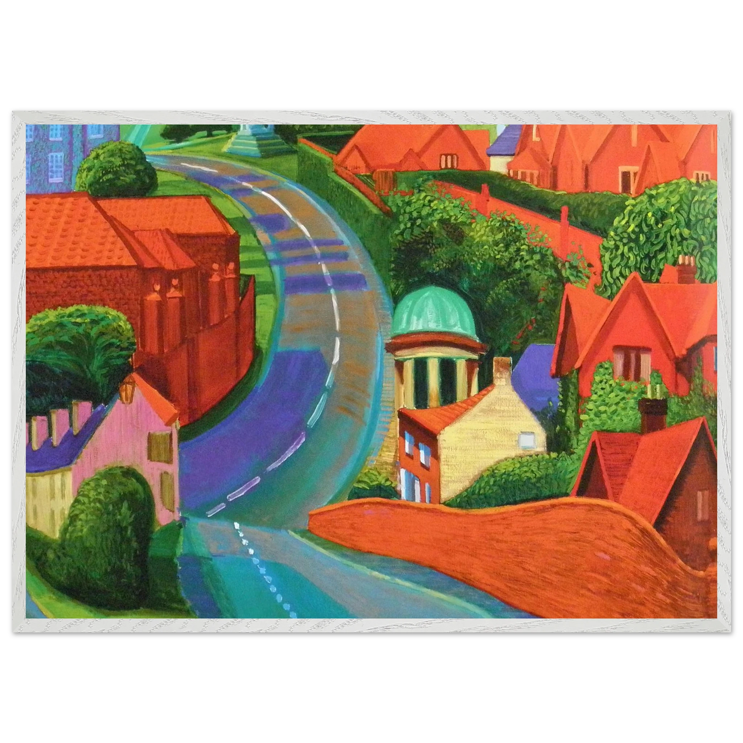 David Hockney - The Road to York Through Sledmere - A1 (59.4 x 84.1 cm) - Premium Wooden Framed Poster With Fine Art Paper-canvas - Wood frame