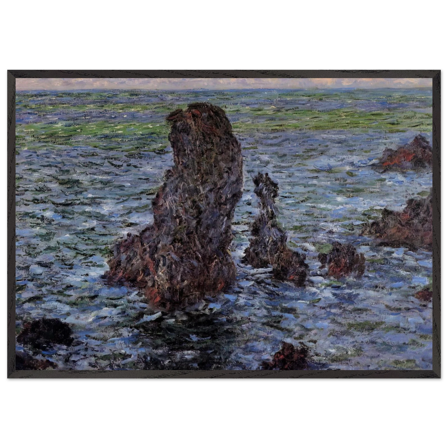 The Pyramids at Port-Coton - claude monet Framed Art Print – Black Wooden Frame - Default Title - -Framed Art Print