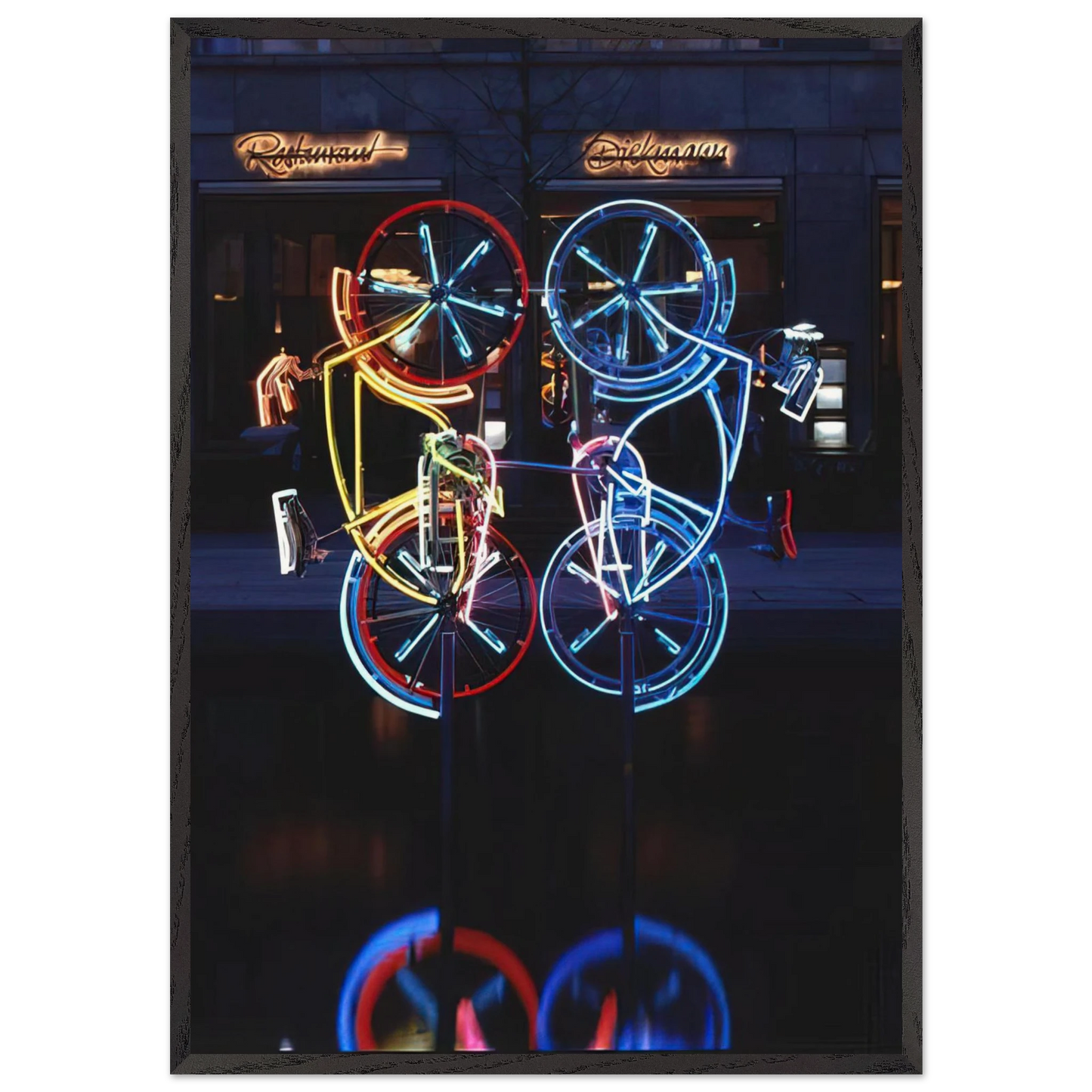 RIDING BIKES 1998 - Robert Rauschenberg Framed Art Print – Black Wooden Frame - Default Title - -Framed Art Print