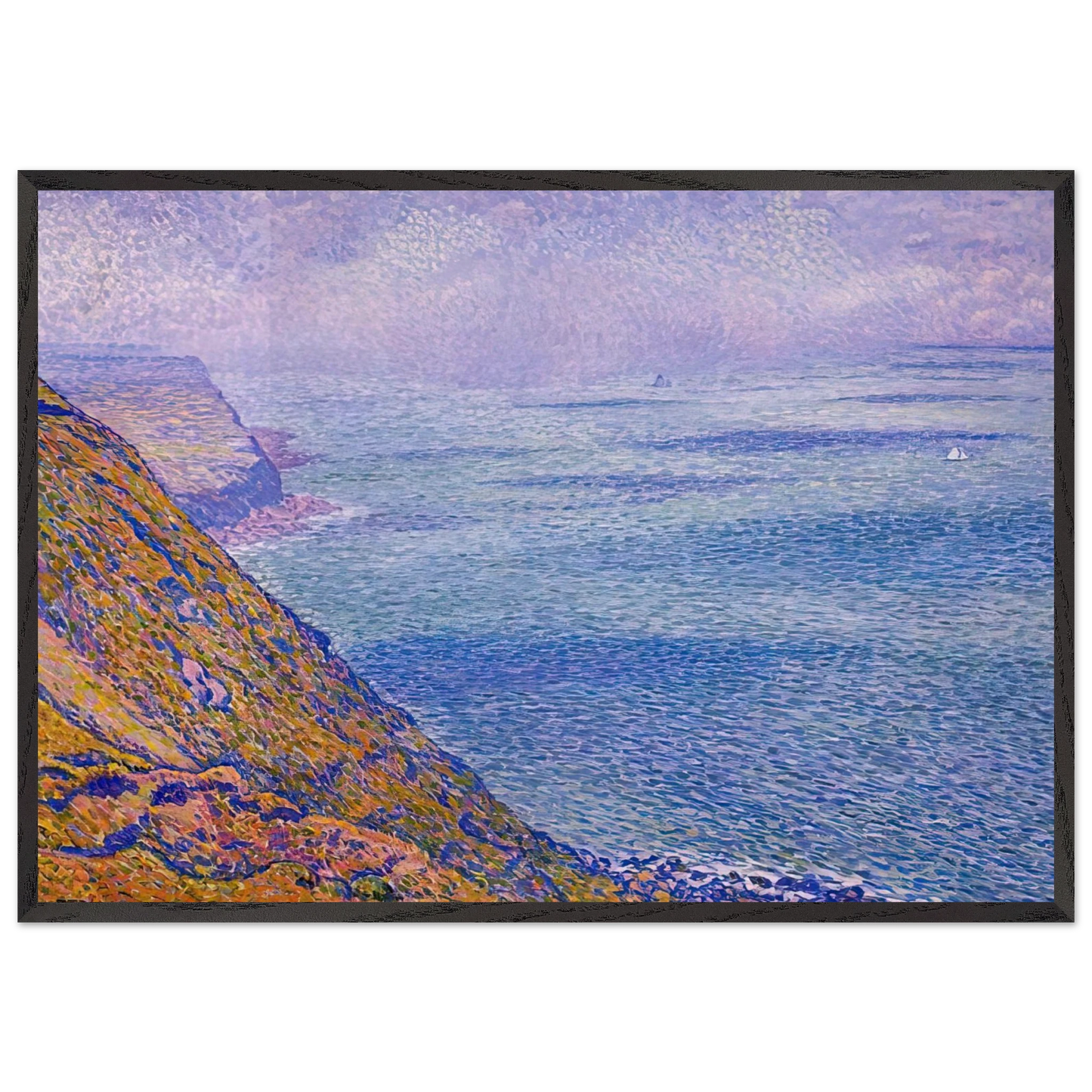 THE CAP GRIS NEZ 1900 - Theo van Rysselberghe Framed Art Print – Black Wooden Frame - Default Title - -Framed Art Print