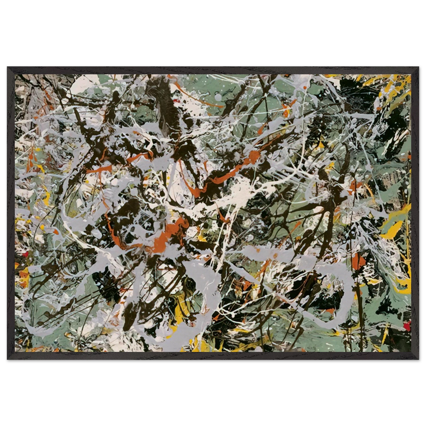 UNTITLED GREEN SILVER 1949 - Jackson Pollock Framed Art Print – Black Wooden Frame - Default Title - -Framed Art Print