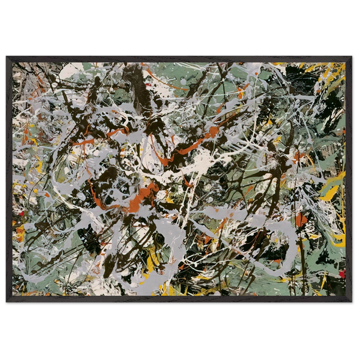 UNTITLED GREEN SILVER 1949 - Jackson Pollock 70x100 cm / 28x40 inches Framed Art Print – Black Wooden Frame