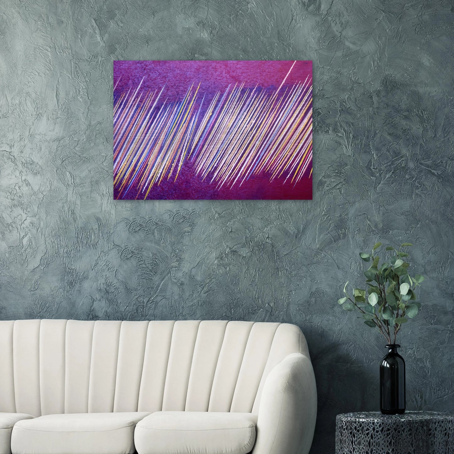 Red Line Painting II - 1968 - Ronnie Landfield Brushed Aluminum Print - 70x100 cm / 28x40 inches | Ronnie Landfield Aluminum Print | Ronnie Landfield Prints