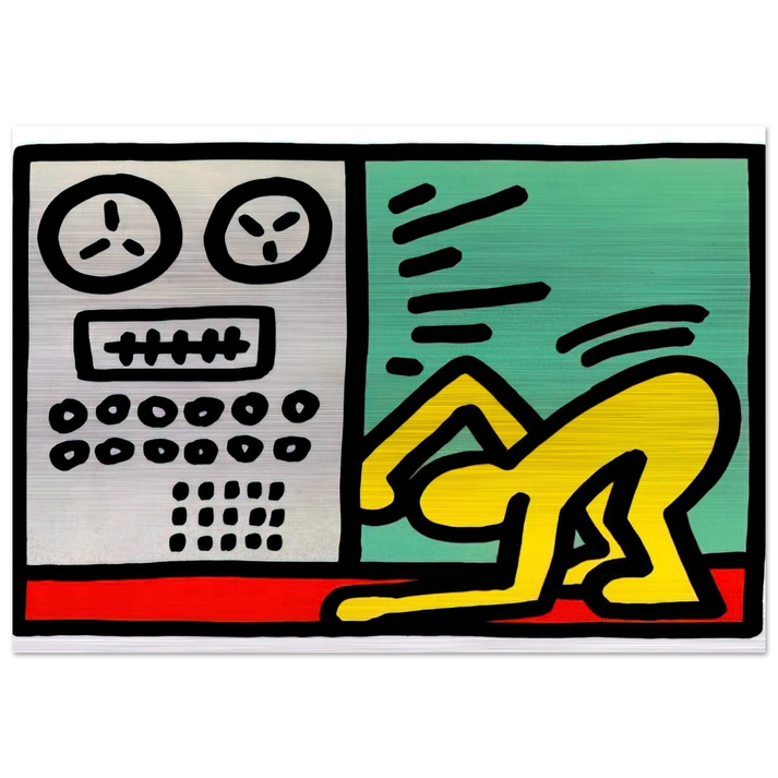 POP SHOP III 1989 - Keith Haring Brushed Aluminum Print - 70x100 cm / 28x40 inches | Keith Haring Aluminum Print | Keith Haring Prints