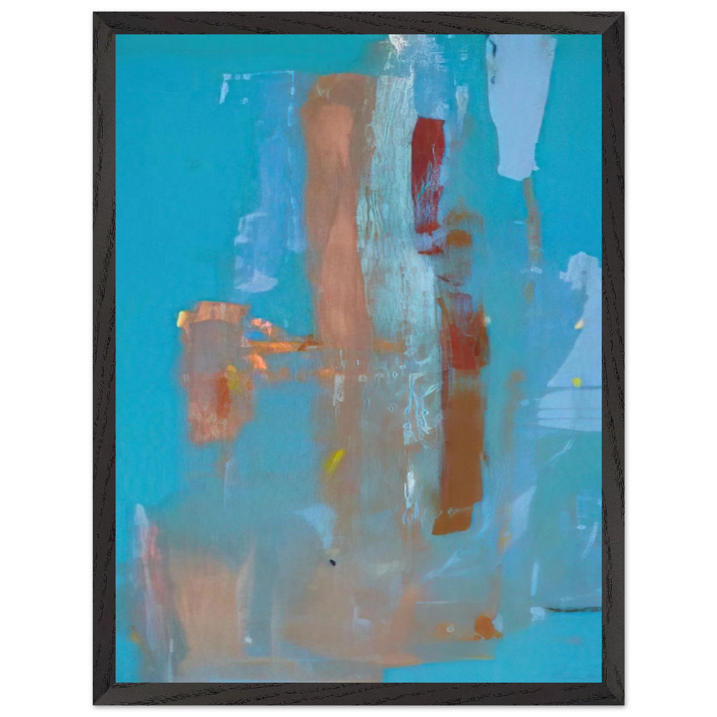 Helen Frankenthaler - In on Blue - 1976 Wall art - 27x35 cm / 11x14 inches - Premium Wooden Framed Poster With Fine Art Paper - Black frame