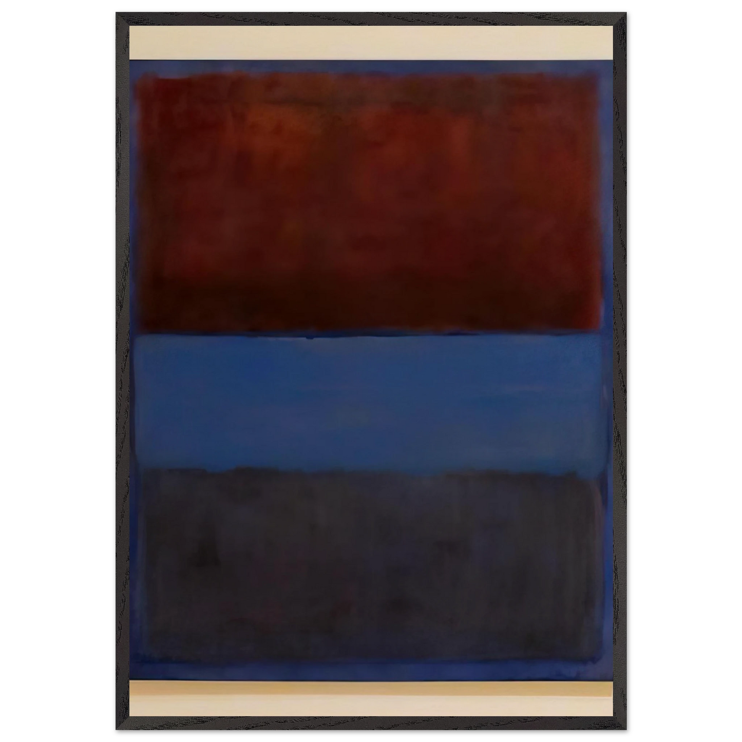 No61 Rust and Blue - 1953 - Mark Rothko 70x100 cm / 28x40 inches Framed Art Print – Black Wooden Frame