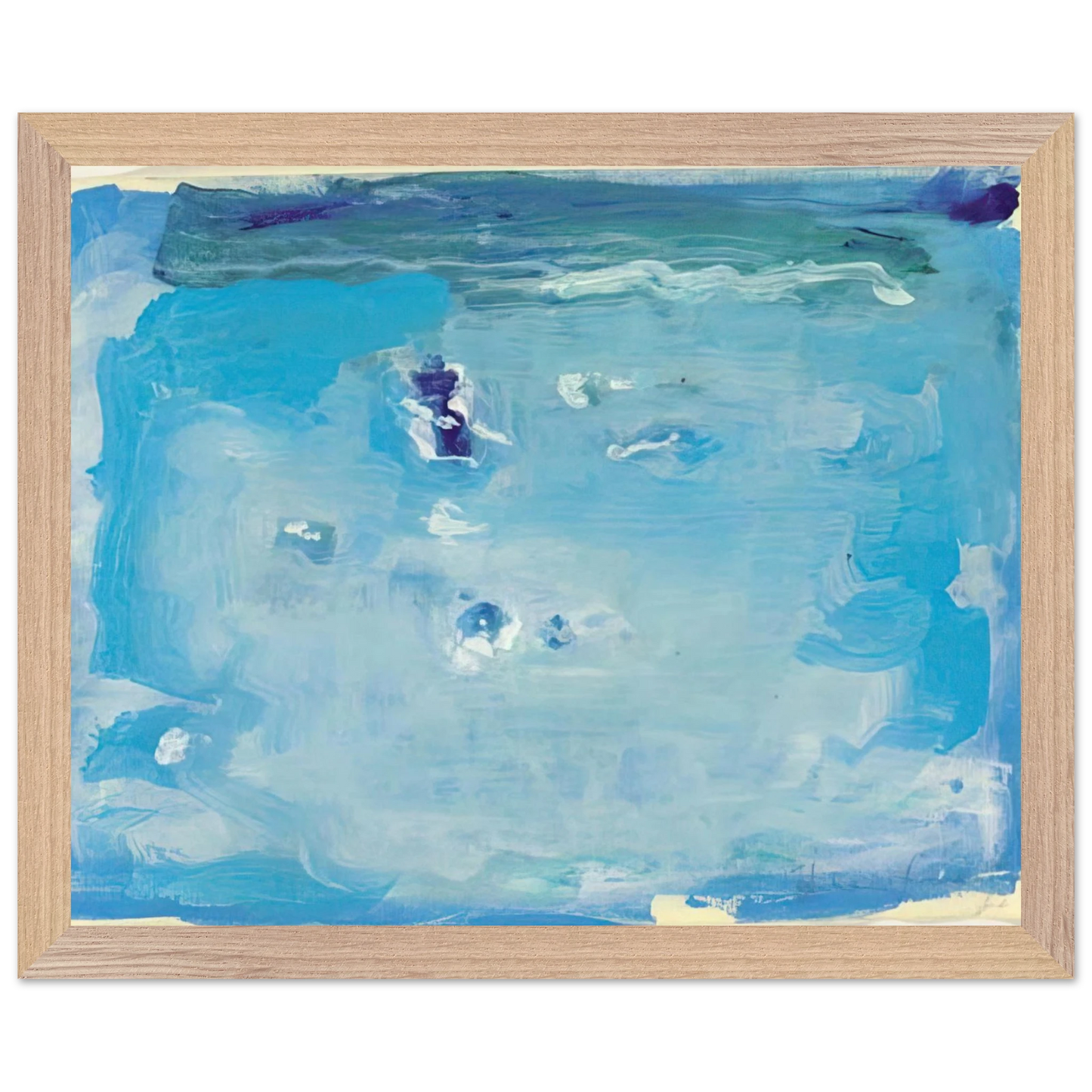 Helen Frankenthaler - Untitled - Color Field Painting, Lyrical Abstraction Wall art - A3 (29.7 x 42 cm) - Premium Wooden Framed Poster With Fine Art Paper - Wood frame