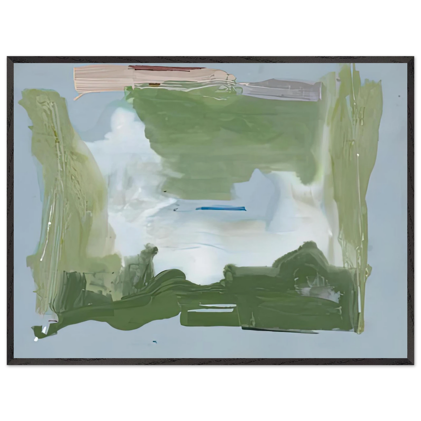 Helen Frankenthaler - Lush Spring, 1975- Wall Art - 60x80 cm / 24x32 inches - Premium Wooden Framed Poster With Fine Art Paper - White frame