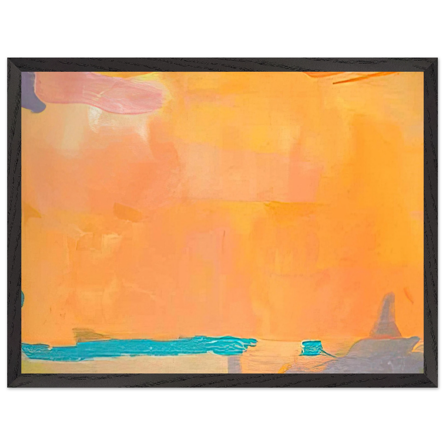 Helen Frankenthaler - Royal Fireworks - 1975 Wall art - 28x43 cm / XL (11x17 inches) - Premium Wooden Framed Poster With Fine Art Paper - Wood frame