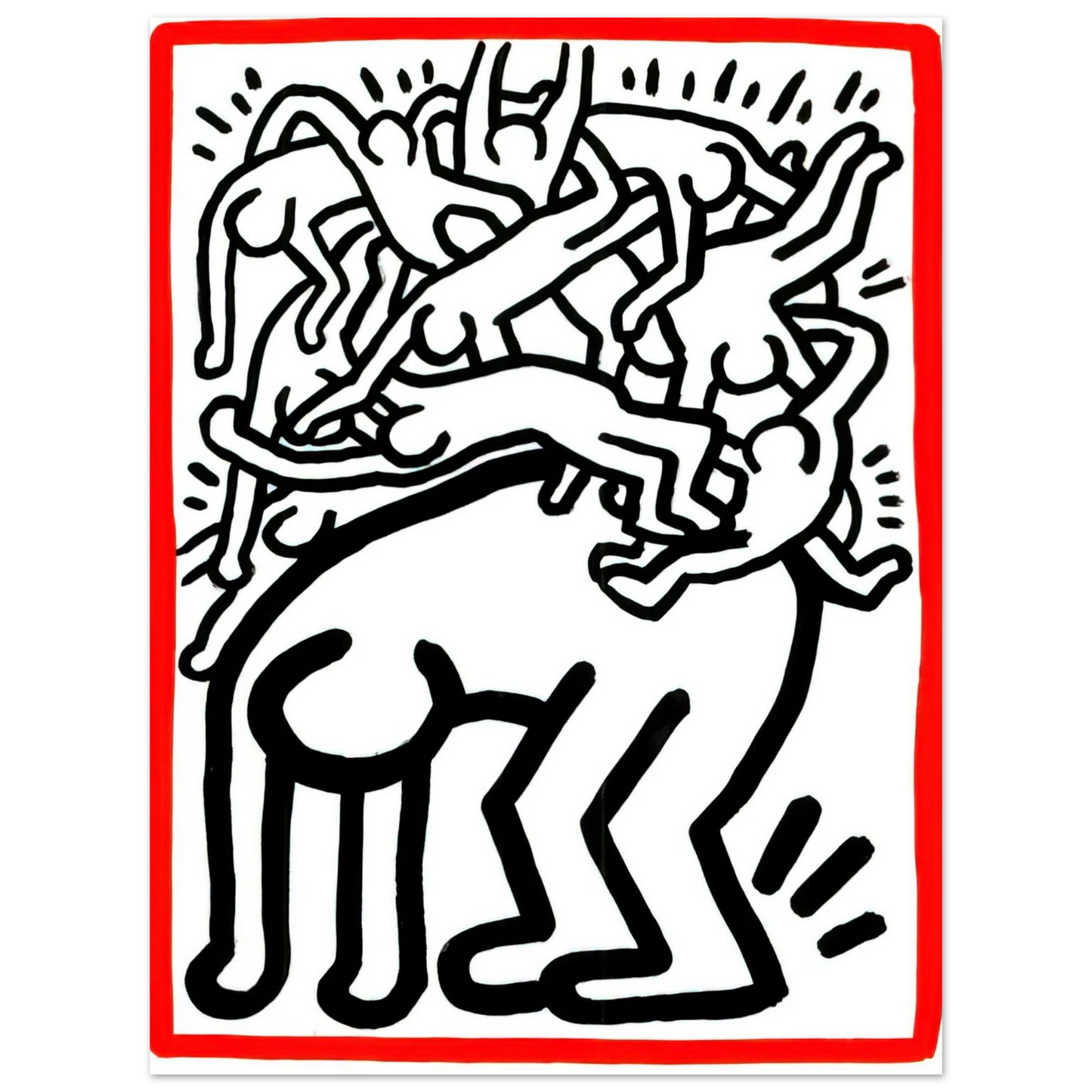 Keith Haring - FIGHT AIDS WORLDWIDE 1990 Fine Art Poster - Default Title
