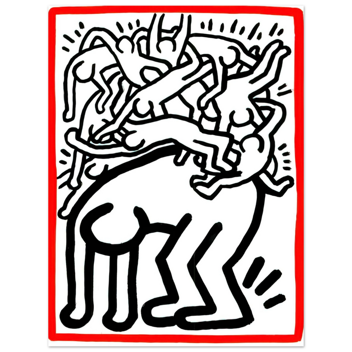 Keith Haring - FIGHT AIDS WORLDWIDE 1990 75x100 cm / 30x40inches Fine Art Poster