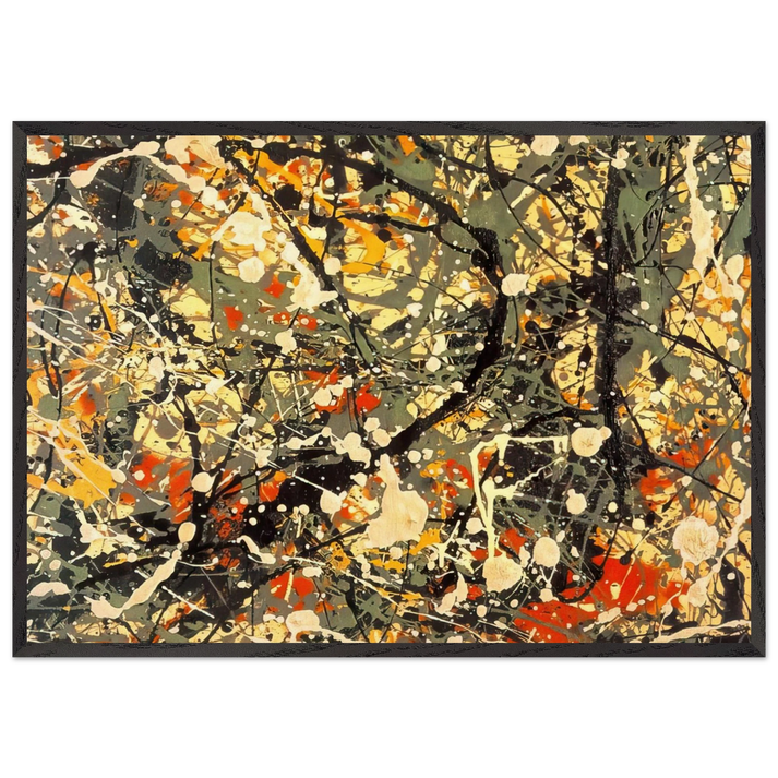 NUMBER 8 DETAIL - Jackson Pollock 70x100 cm / 28x40 inches Framed Art Print – Black Wooden Frame
