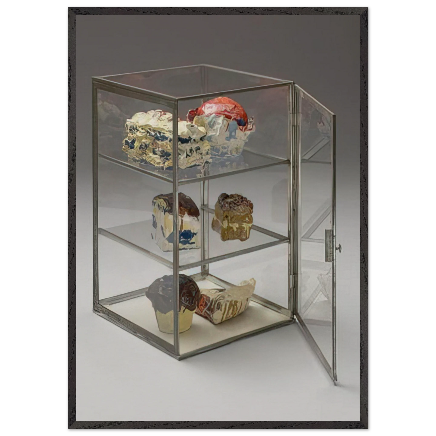 PASTRY CASE 1961 - Claes Oldenburg 70x100 cm / 28x40 inches Framed Art Print – Black Wooden Frame