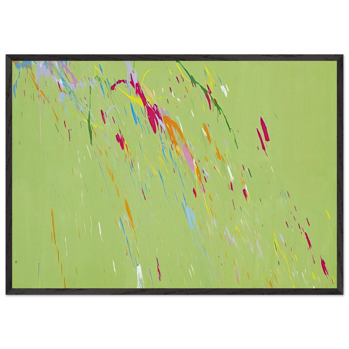 Raindrops Keep Falling on My Head - 1973 - Walasse Ting Framed Art Print – Black Wooden Frame - Default Title - -Framed Art Print