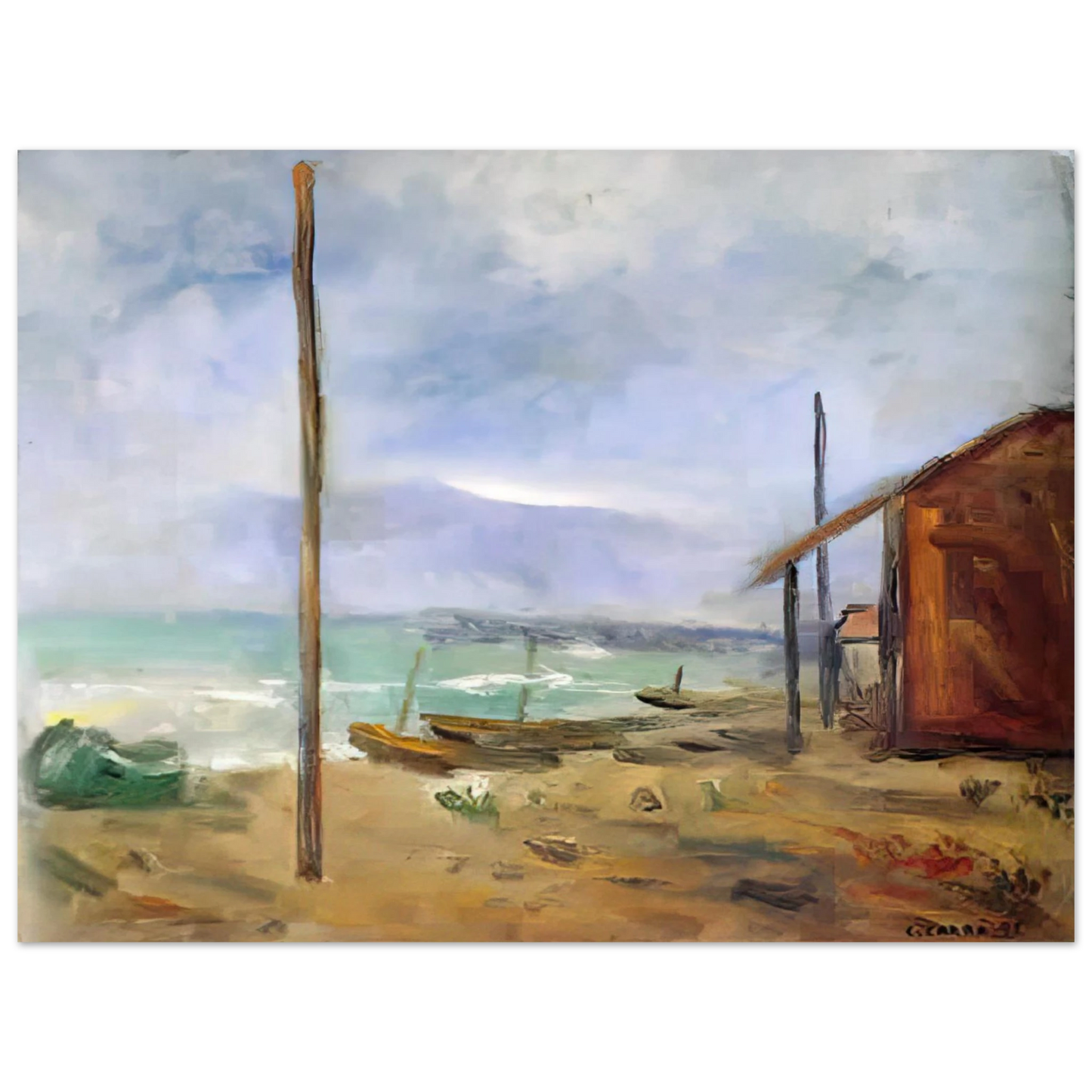 Carlo Carra - PIOGGIA AL MARE 1929 Fine Art Poster - Default Title