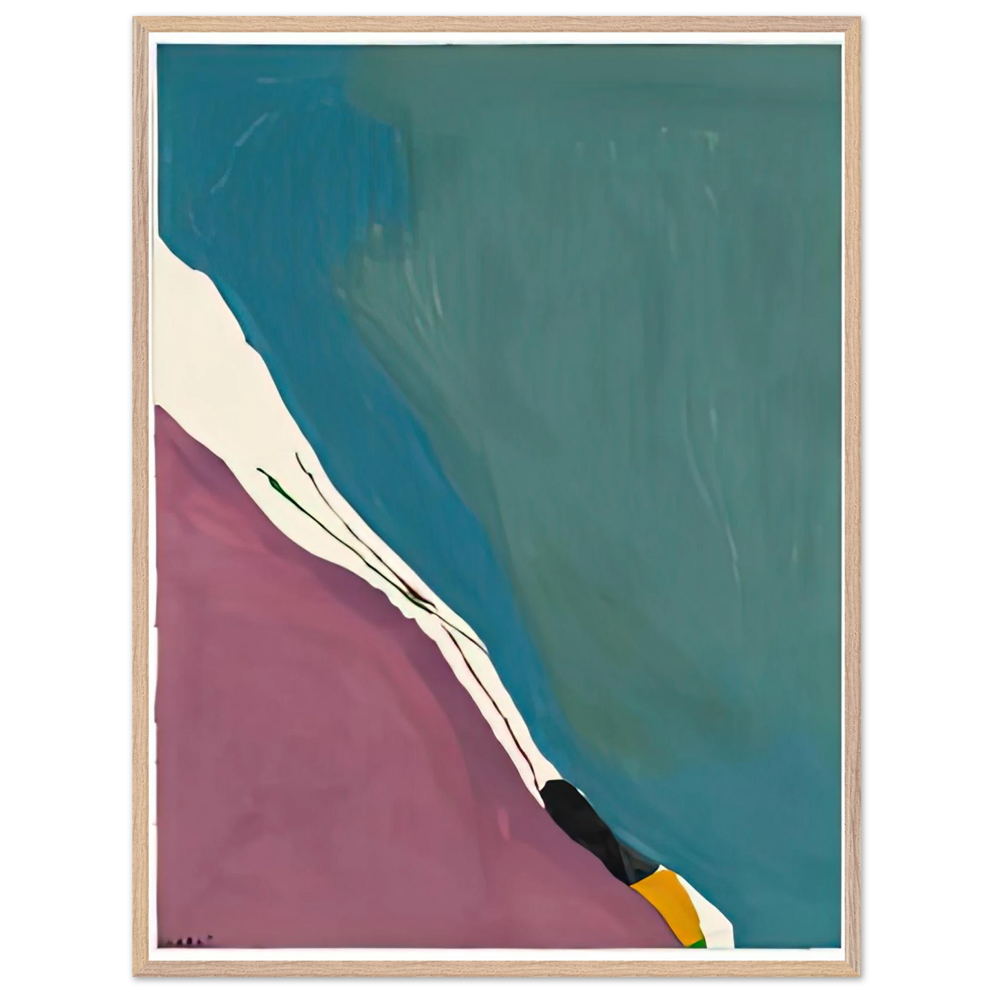 Helen Frankenthaler - Red Travels, 1971- Wall Art - 60x80 cm / 24x32 inches - Premium Wooden Framed Poster With Fine Art Paper-canvas - Wood frame