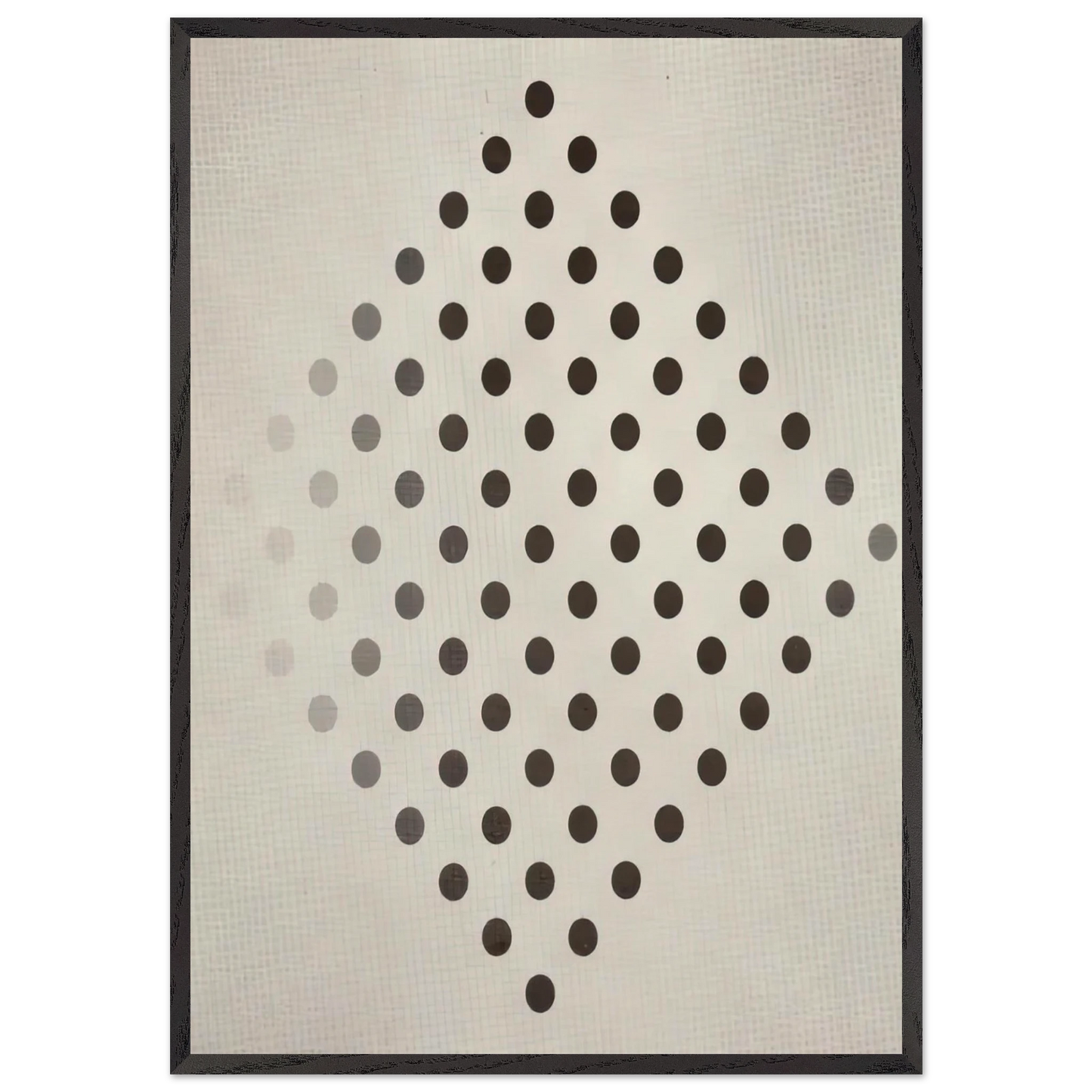 BLACK TO WHITE DISKS 1952 - Bridget Riley 70x100 cm / 28x40 inches Framed Art Print – Black Wooden Frame