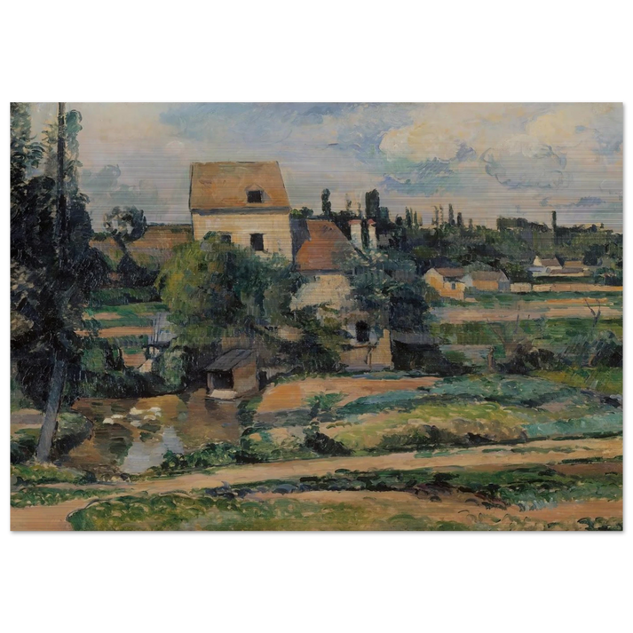 Moulin de la Couleuvre at Pontoise - Paul Cézanne Brushed Aluminum Print - 70x100 cm / 28x40 inches | Paul Cézanne Aluminum Print | Paul Cézanne Prints