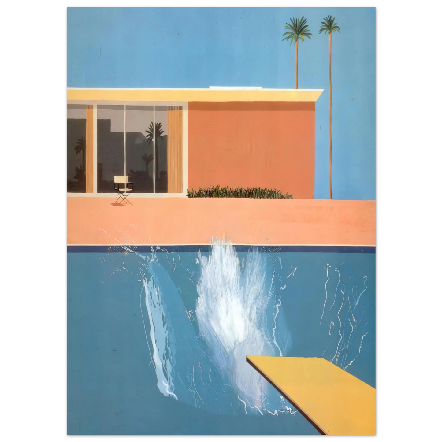 David Hockney - David Hockney Wall art - A2 (42 x 59.4 cm) - Premium Wooden Framed Poster With Fine Art Paper - White frame