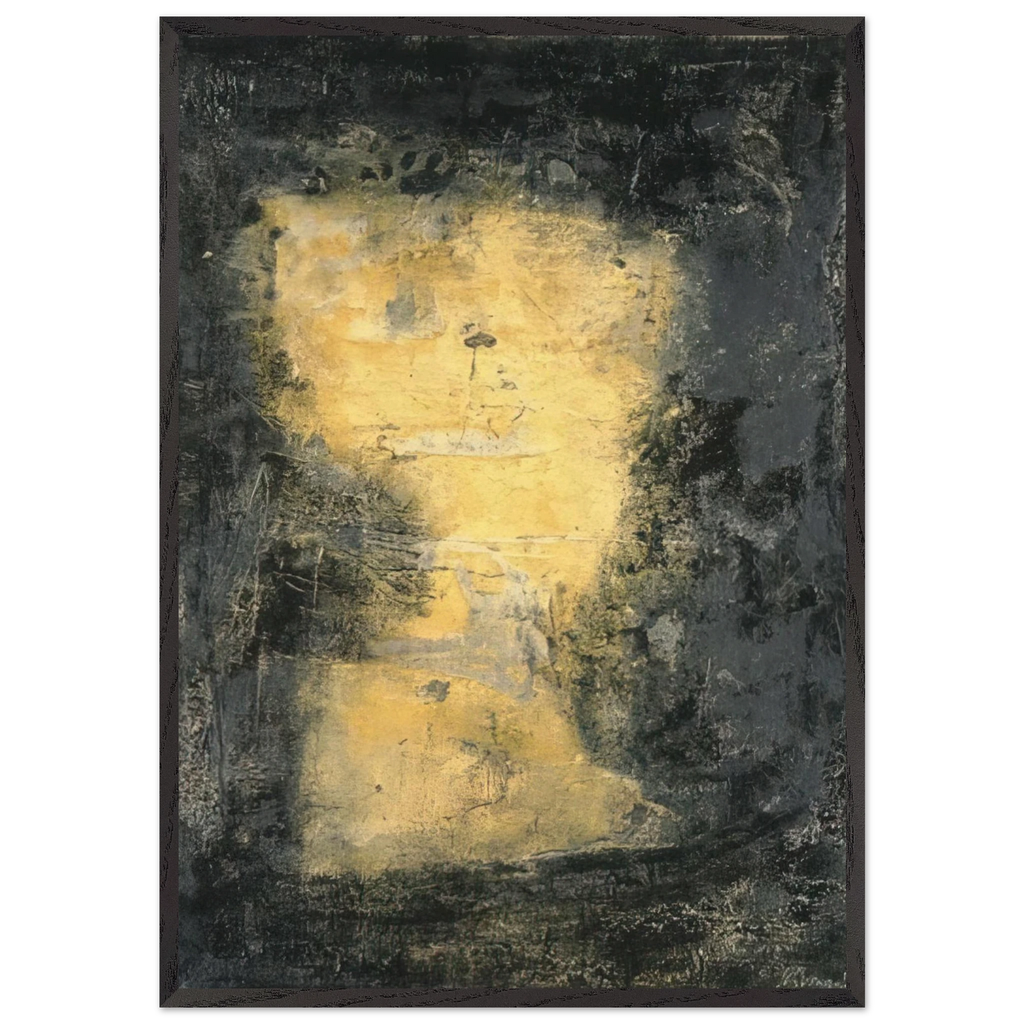 Bolo - Tachisme - Emil Schumacher 70x100 cm / 28x40 inches Framed Art Print – Black Wooden Frame