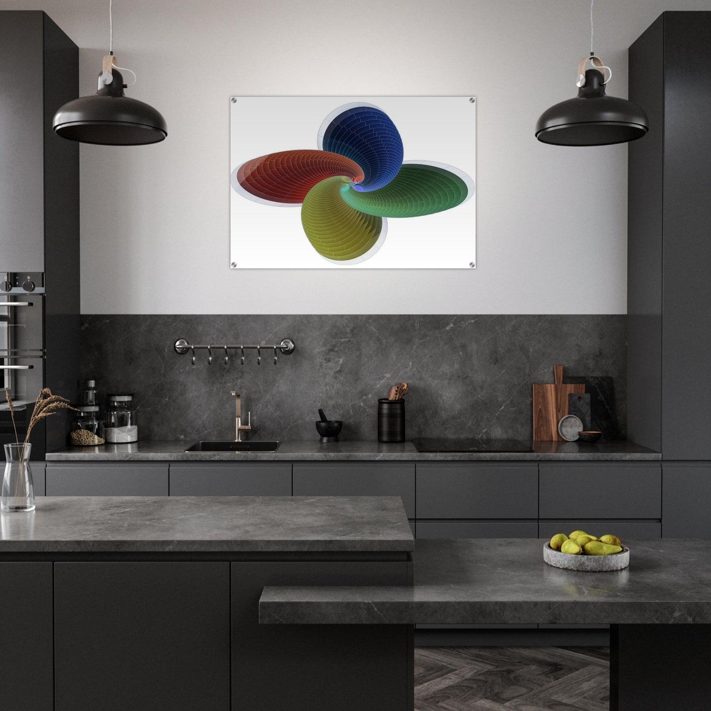 Tower of Fire, parametric model - Abstract Art - Johannes Itten Acrylic Print - 70x100 cm / 28x40″ inches