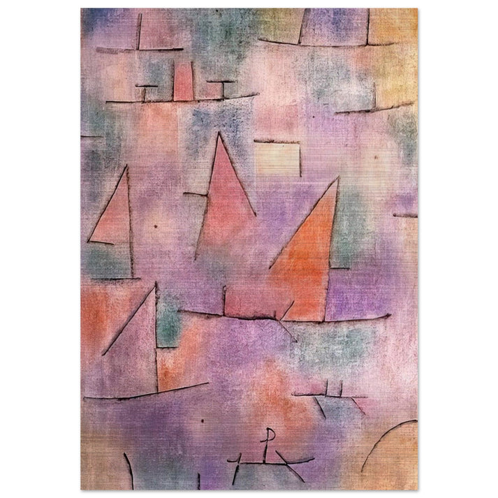 HARBOUR WITH SAILING SHIPS 1937 - Paul Klee Brushed Aluminum Print - 70x100 cm / 28x40 inches | Paul Klee Aluminum Print | Paul Klee Prints