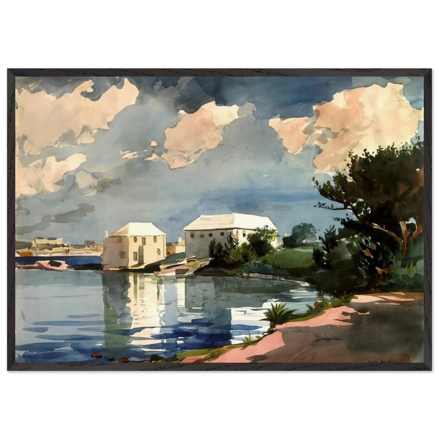 SALT KETTLE BERMUDA - Winslow Homer Framed Art Print – Black Wooden Frame - Default Title - -Framed Art Print