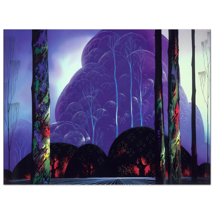 Eyvind Earle - Purple Sunset 75x100 cm / 30x40inches Fine Art Poster
