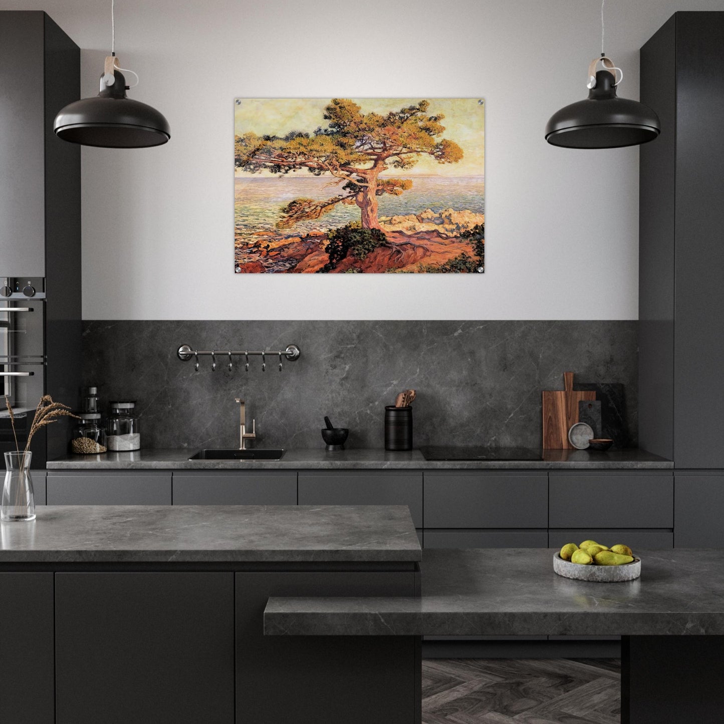 PINE BY THE MEDITERRANEAN SEA 1916 - Theo van Rysselberghe Acrylic Print - 70x100 cm / 28x40″ inches