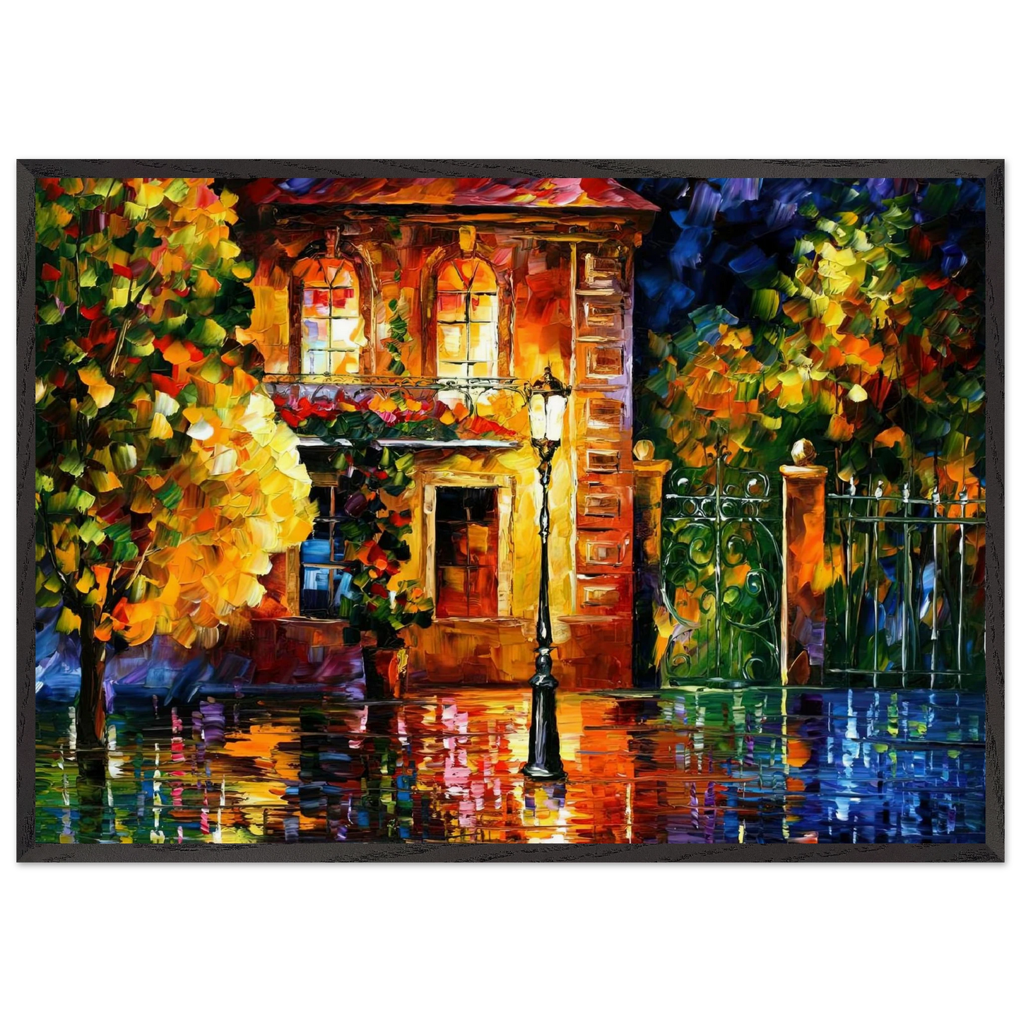 Leonid Afremov N28 - Leonid Afremov 70x100 cm / 28x40 inches Framed Art Print – Black Wooden Frame