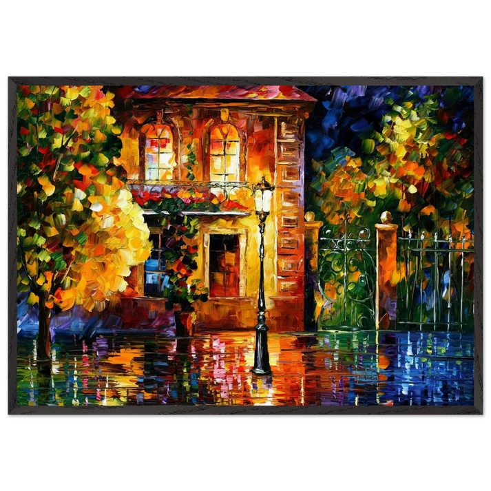 Leonid Afremov N28 - Leonid Afremov 70x100 cm / 28x40 inches Framed Art Print – Black Wooden Frame